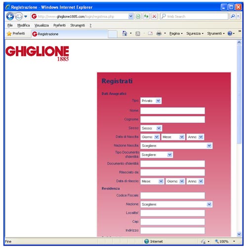 Scheda di Registrazione